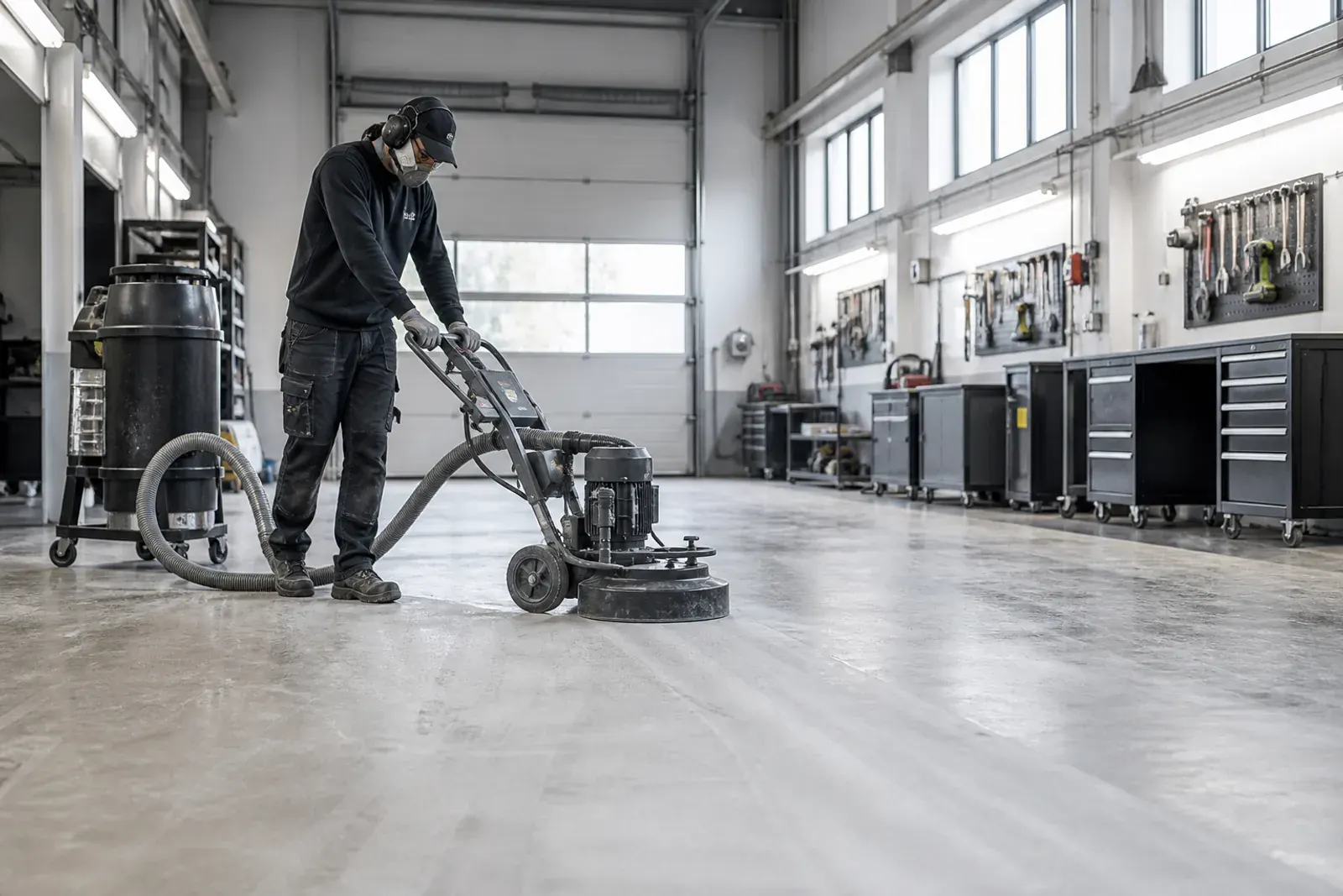 Pavimento in calcestruzzo preparato per il rivestimento